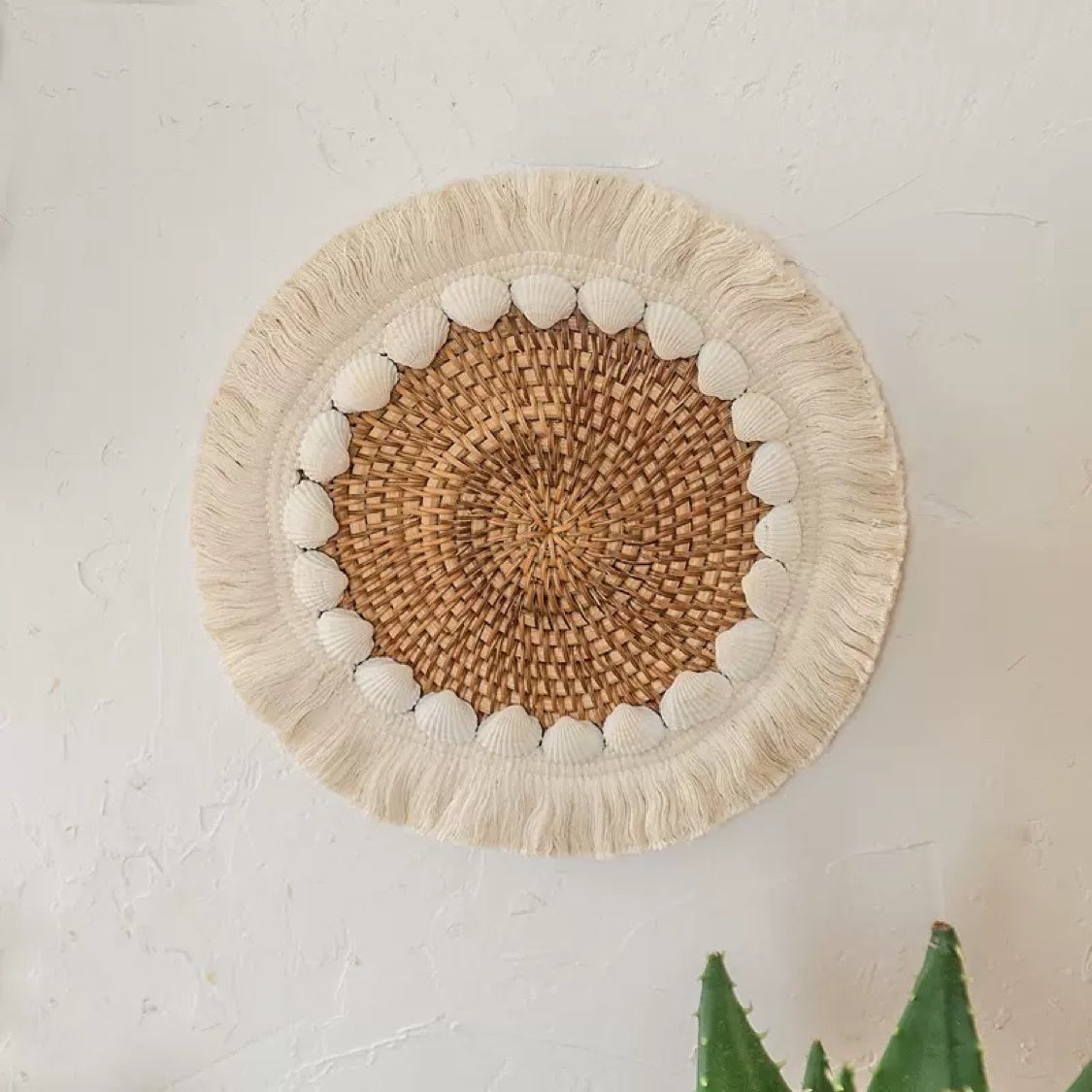 Nordic Straw & Wood Wall Hanging